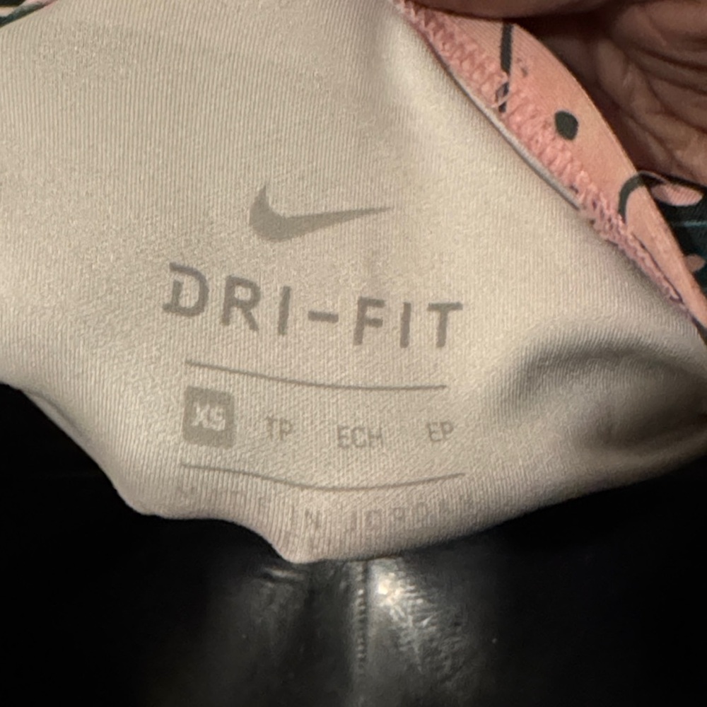 Nike Pink and Green Leaf Print Crop Top - Picture 2 of 4